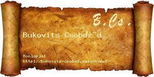 Bukovits Csobád névjegykártya